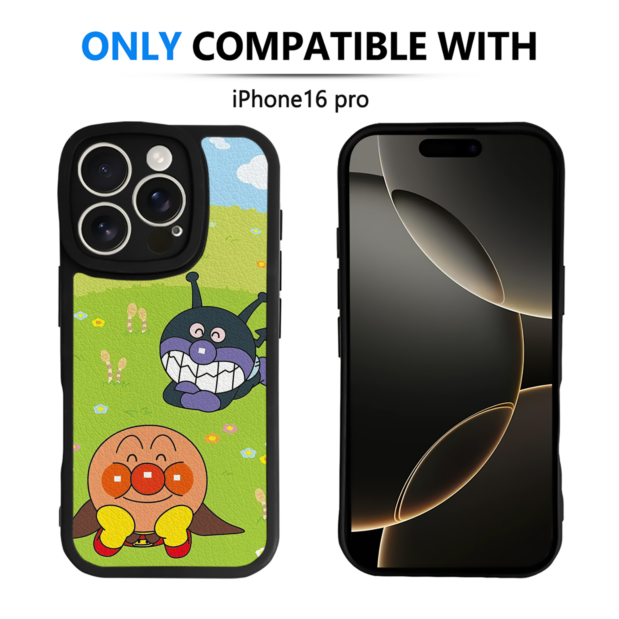 （画像用） アンパンマン Anpanman 【iPhone 16シリーズ対応】シリコンスマホケース（レザー調） 材質：シリコン